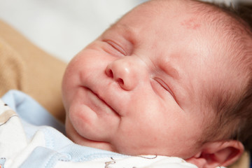 Little newborn baby boy