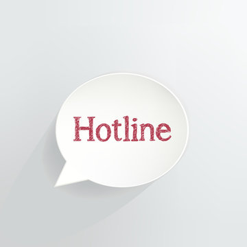 Hotline Speech Bubble Sign