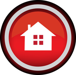 Круглый векторный значок с изображением дома