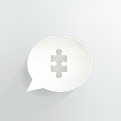 Obraz premium Puzzle Piece Speech Bubble Sign