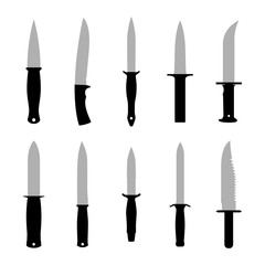 Knives set. Isolated on white background. Vector EPS10.