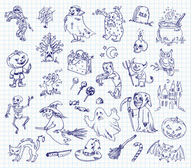 Fototapeta premium Freehand drawing halloween