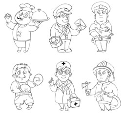 Professions. Coloring book