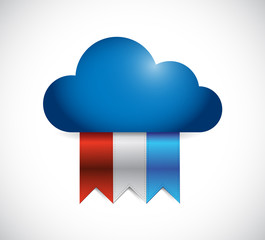 cloud and color banners. illustration design