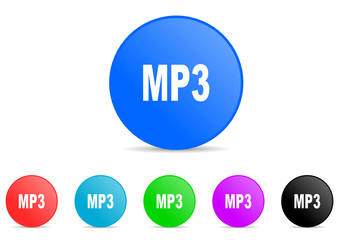 mp3 icon vector set