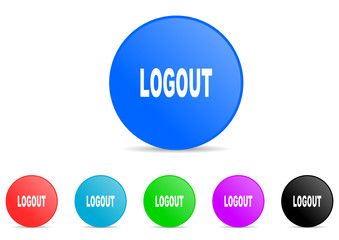 logout icon vector set
