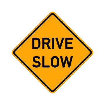 symbol slow road sign - drive slow