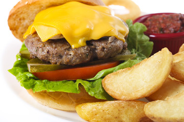 Burger & fried poteto