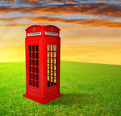 Obraz premium British telephone box