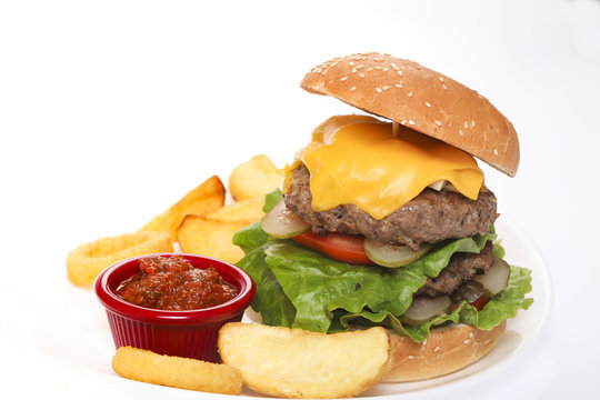 Burger & fried poteto