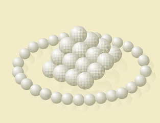 abstract composition of white balls