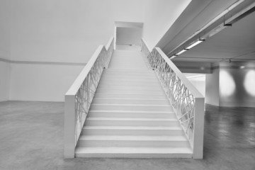 Empty office building stairway