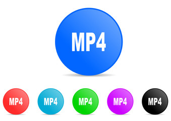 mp4 icon vector set