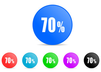 70 percent icon vector set