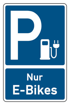parksymbol parken nur e-bikes