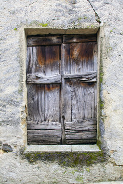 Old broken wooden door color image