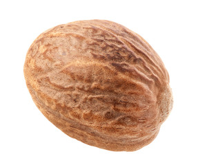 One Nutmeg Isolated on white background