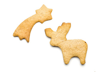 Elk and comet gingerbread