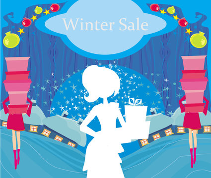 Abstract card - winter sale