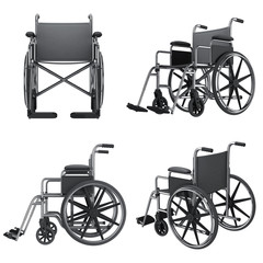 wheelchair icons isolated on white background