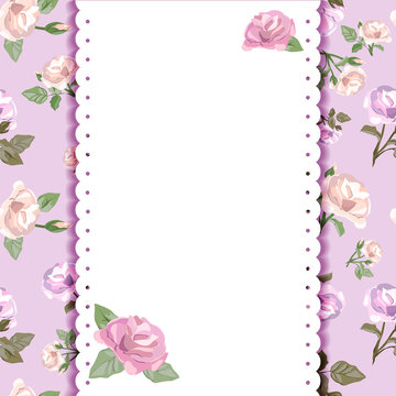 romantic card with floral background