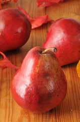 Fototapeta na wymiar Organic red pears