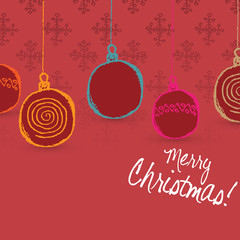 Hand drawn Christmas globes background