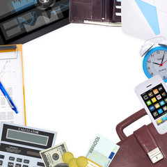 Frame of office supplies