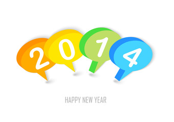 New Year 2014 social network colors bubbles
