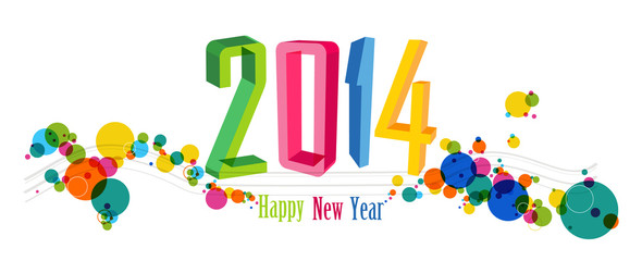 Fototapeta premium Happy New Year 2014 banner vector illustration