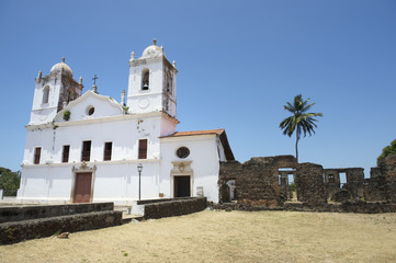 White Colonial Church and Ruins Nordeste Brasil