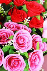 Beautiful rose of artificial flowers
