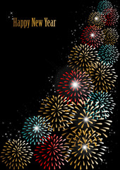 Happy new year 2014 fireworks background