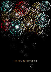 Happy new year fireworks background