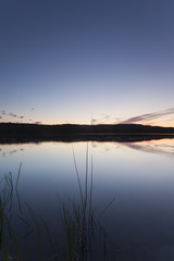 Lake Saxen, Dalarna, Sweden at dusk