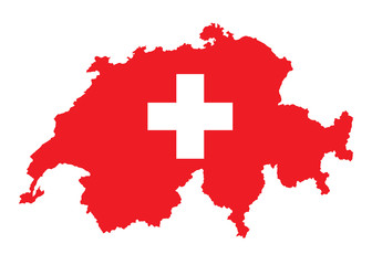 flag and map of Switzerland
