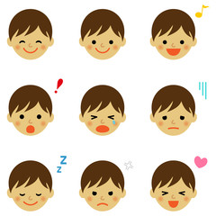 男の子 表情 / vector eps