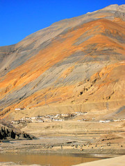 Tibet  landscape around the  road 307 to Gyantse.