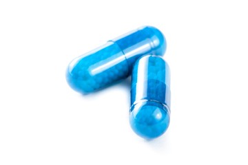 closeup of blue pills