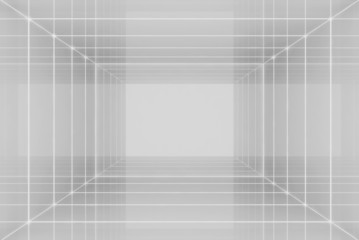 Empty room rendering (wireframe technique)