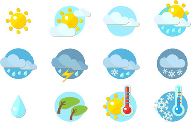 Weather Icons in flat design