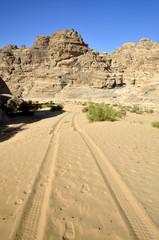 Fototapeta na wymiar Pustynny krajobraz w Little Petra.