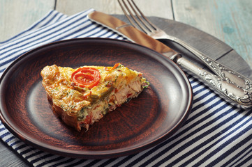 Frittata with Vegetables and Chicken