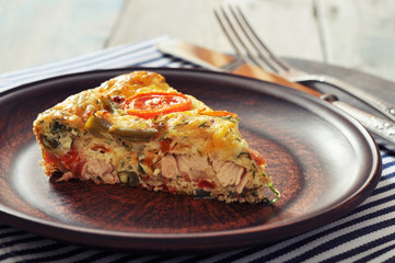 Frittata with Vegetables and Chicken