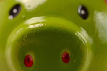 Green piggy bank