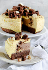 Chocolate cake with vanilla mousse