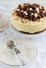 Chocolate cake with vanilla mousse