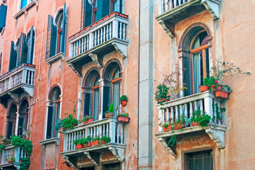 Naklejka premium old balconies