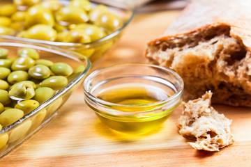 olive oil and olives