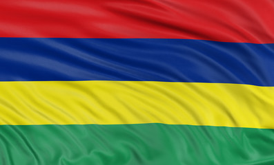 3D flag of Mauritius